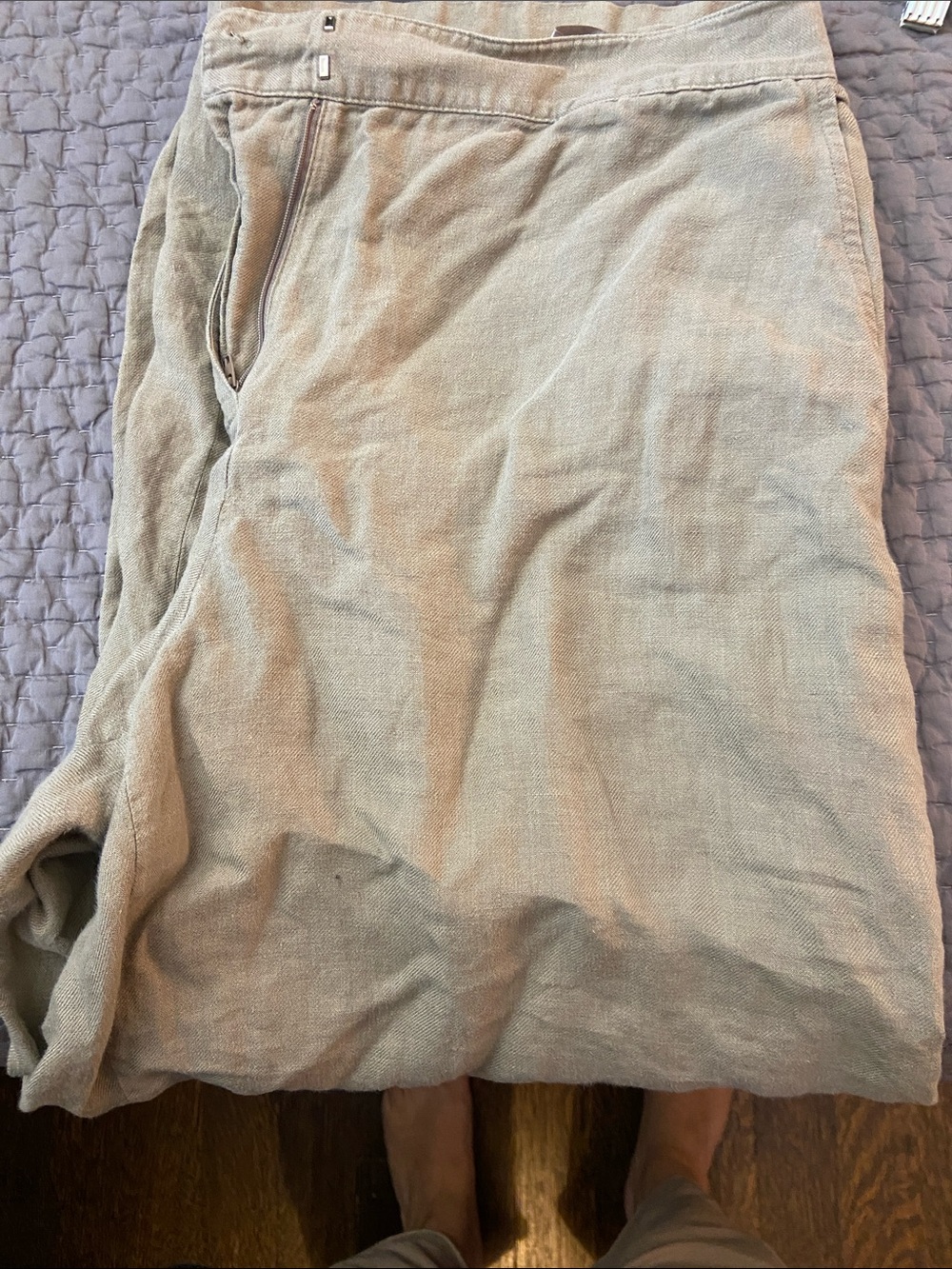 Eileen Fisher linen wide leg Pants in Light Tan